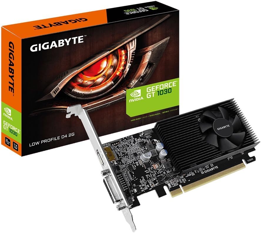 Gigabyte GV-N1030D4-2GL GeForce GT 1030 Low Profile D4 2G Computer Graphics Card (Renewed)